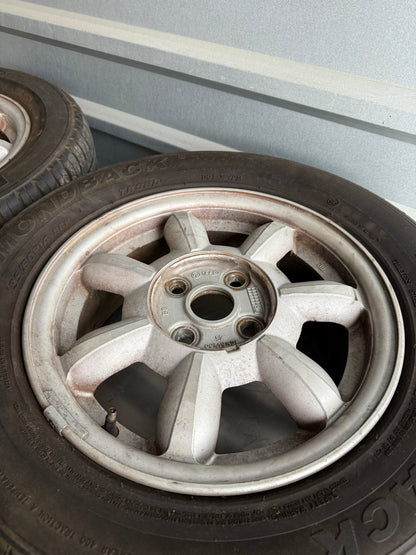 OEM Daisy Wheel & Tire Set (4) – 1990–1997 Mazda Miata NA