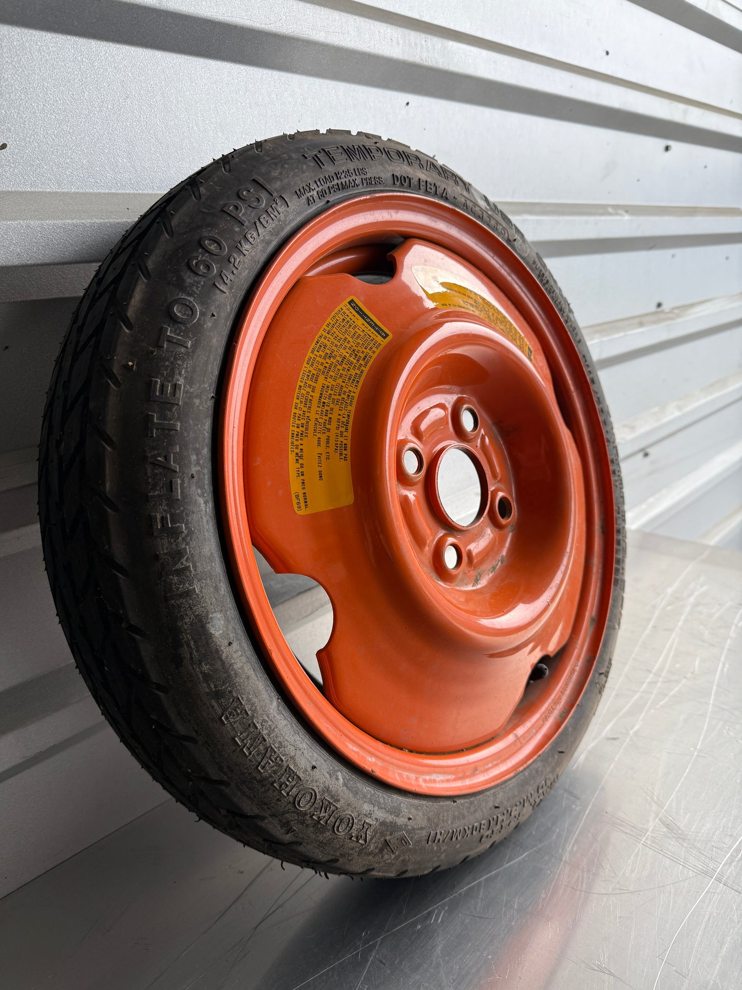 OEM Orange Temporary Spare Wheel & Tire (Donut) – 1990–2005 Mazda Miata NA / NB