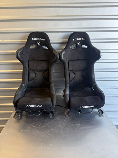 Aftermarket Corbeau Bucket Seat Pair – Universal Fit – Includes Sliders