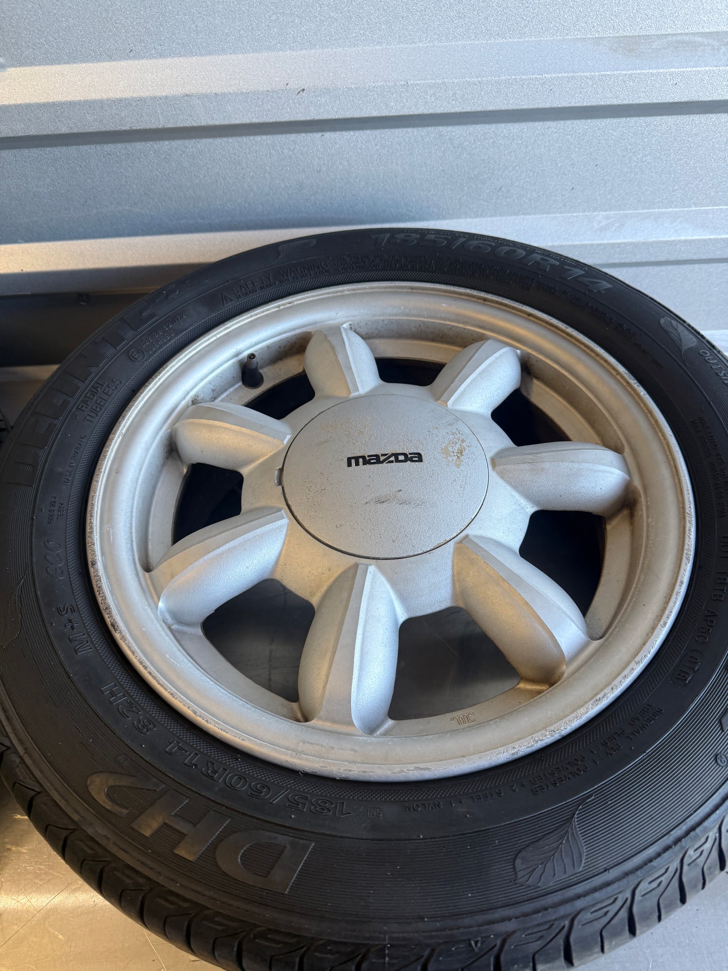 OEM Enkei Daisy Wheel Set w/ Center Caps & Tires – 1990–1997 Mazda Miata NA