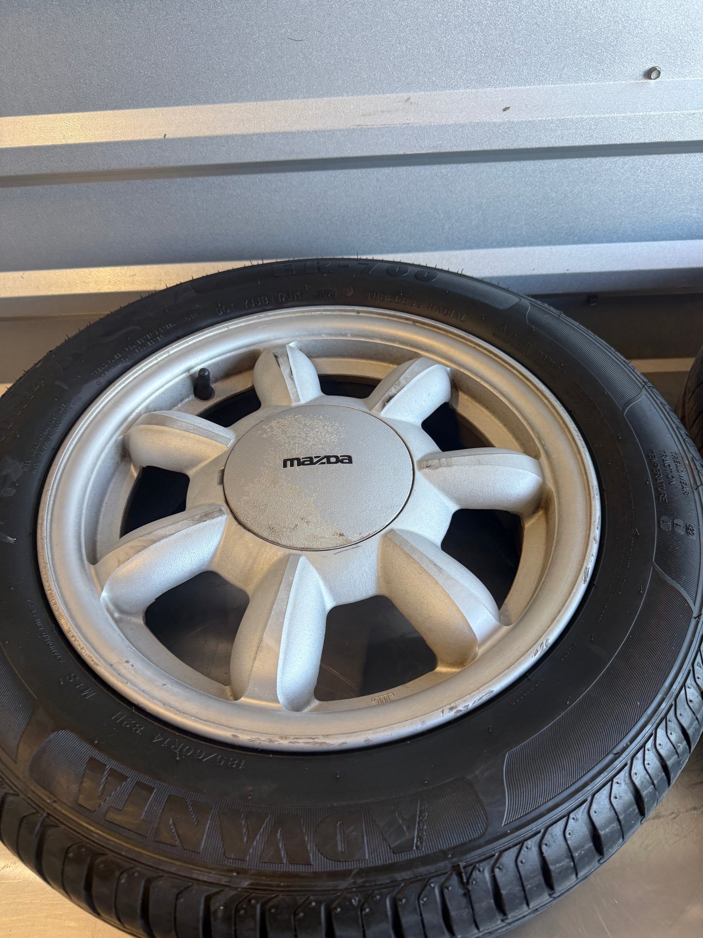 OEM Enkei Daisy Wheel Set w/ Center Caps & Tires – 1990–1997 Mazda Miata NA